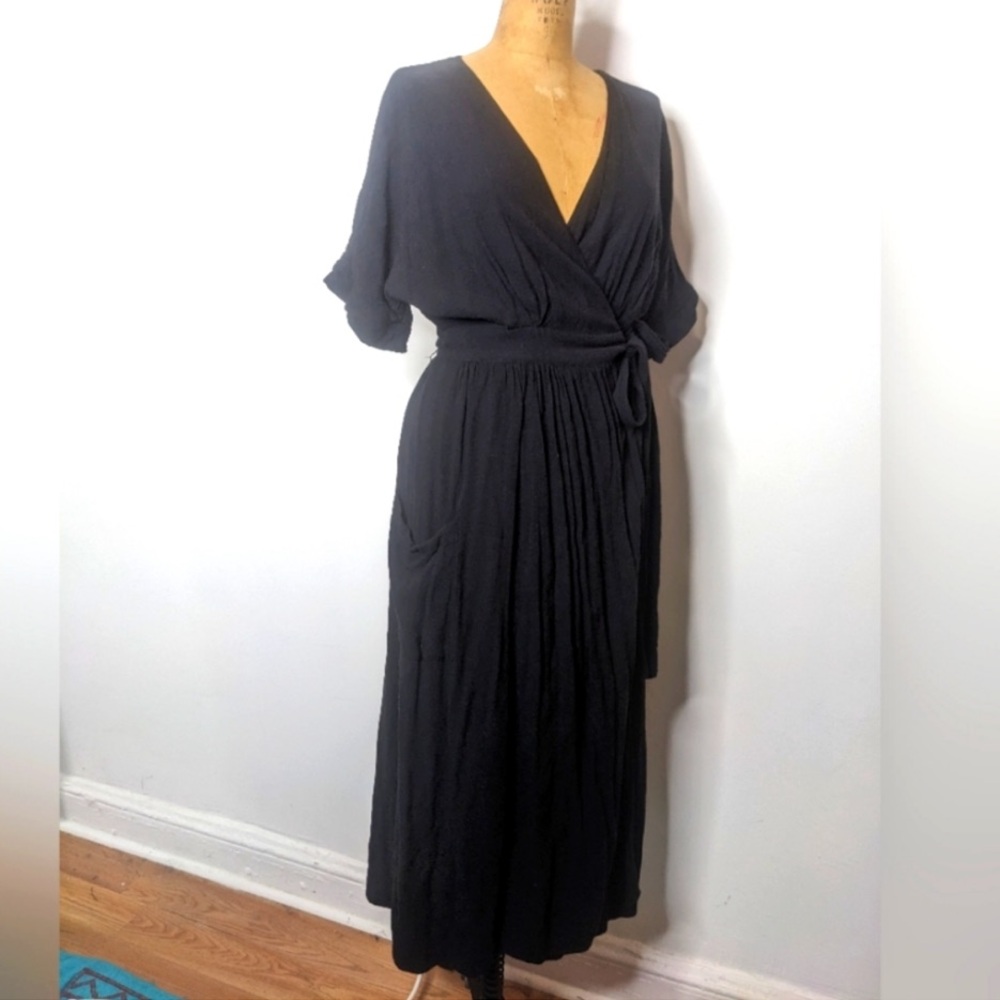 Mod Ref Black Wrap Dress 100% Cotton